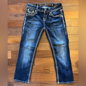 Rock Revival Dark Blue Straight Leg Capris